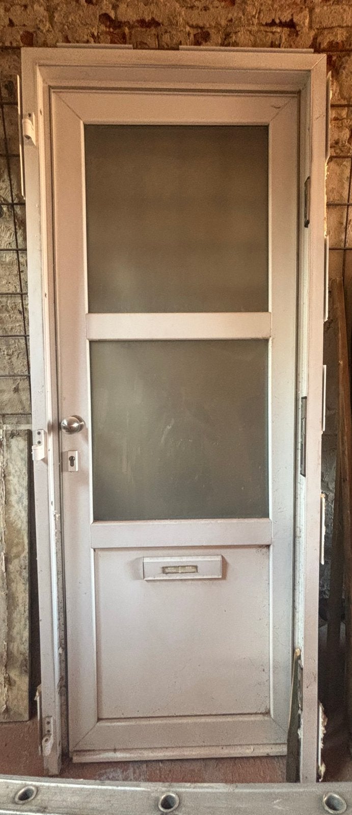 Voordeur Wit PVC, Doe-het-zelf en Bouw, Deuren en Vliegenramen, Ophalen, Gebruikt, Glas, 200 tot 215 cm
