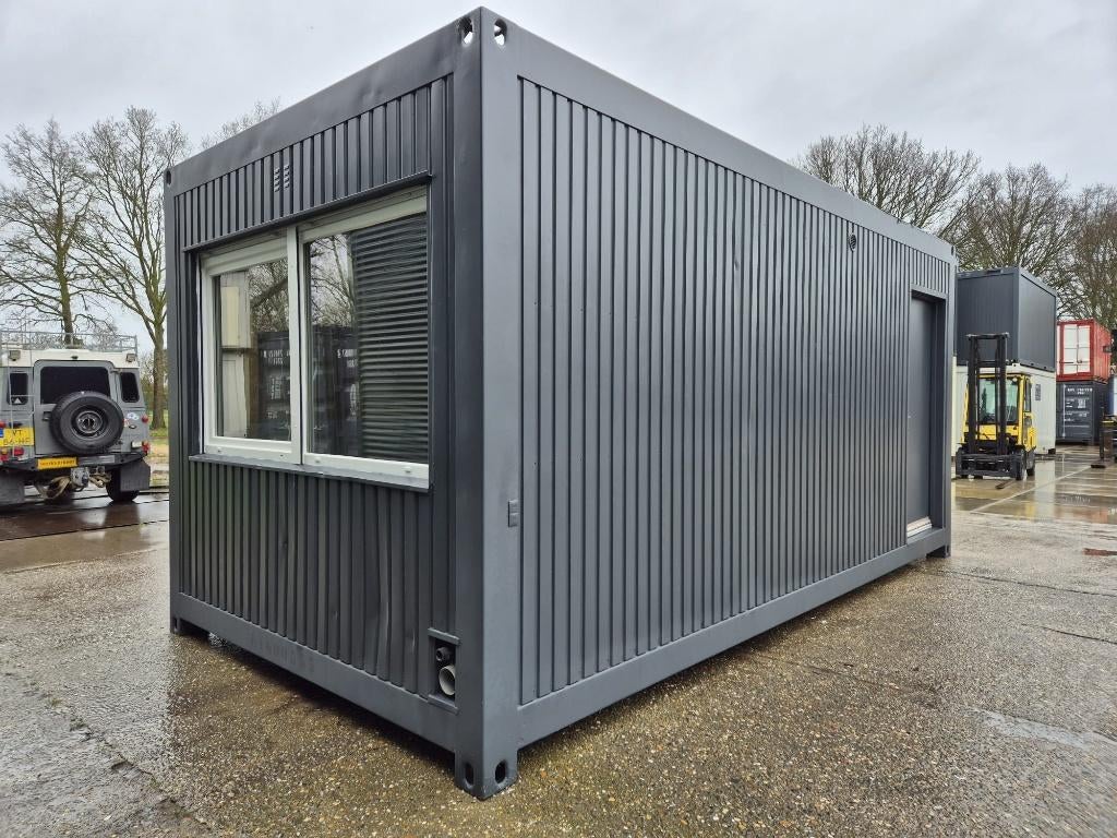 Kantoorunit / woonunit / bureelcontainer / bouwkeet 6x3m, Ophalen