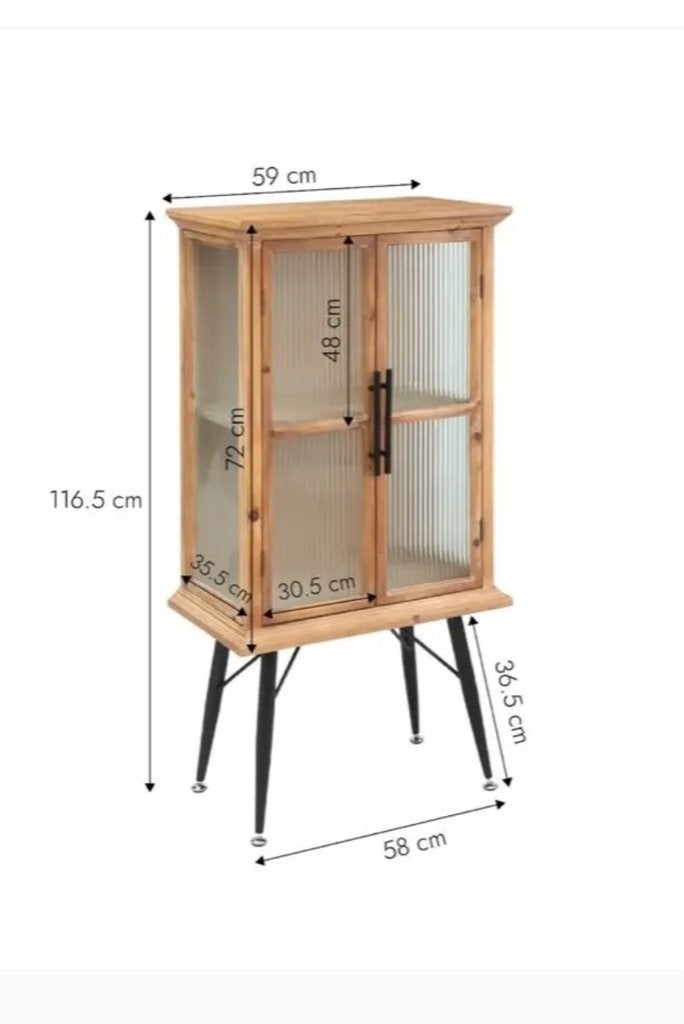 Meuble Vitrine d’Appoint Vintage Neuve, Huis en Inrichting, Kasten | Vitrinekasten, Nieuw, Grenenhout, Metaal, Ophalen