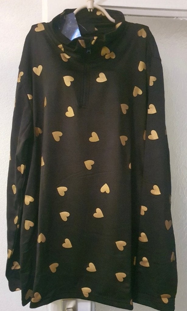 Prachtige ski top met gouden hartjes maat: XL, Meerkleurig, Nieuw, Ophalen of Verzenden, Maat 46/48 (XL) of groter