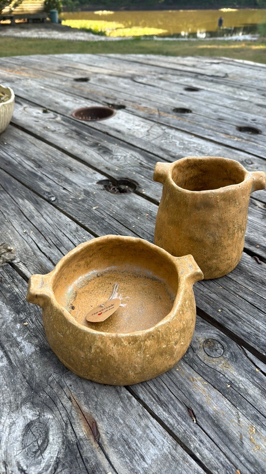 Pottery - schaal met vaas - keramiek, Enlèvement, Balance