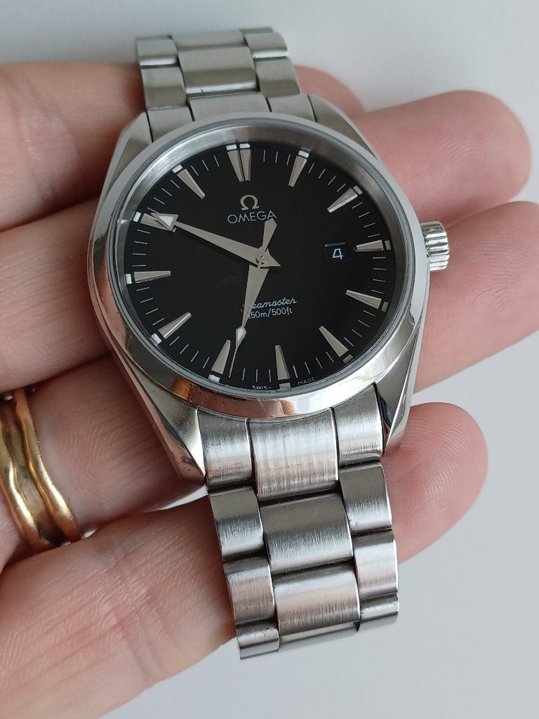 Quartz Omega Aqua Terra 1re génération, Montre-bracelet, Acier, Enlèvement, Utilisé