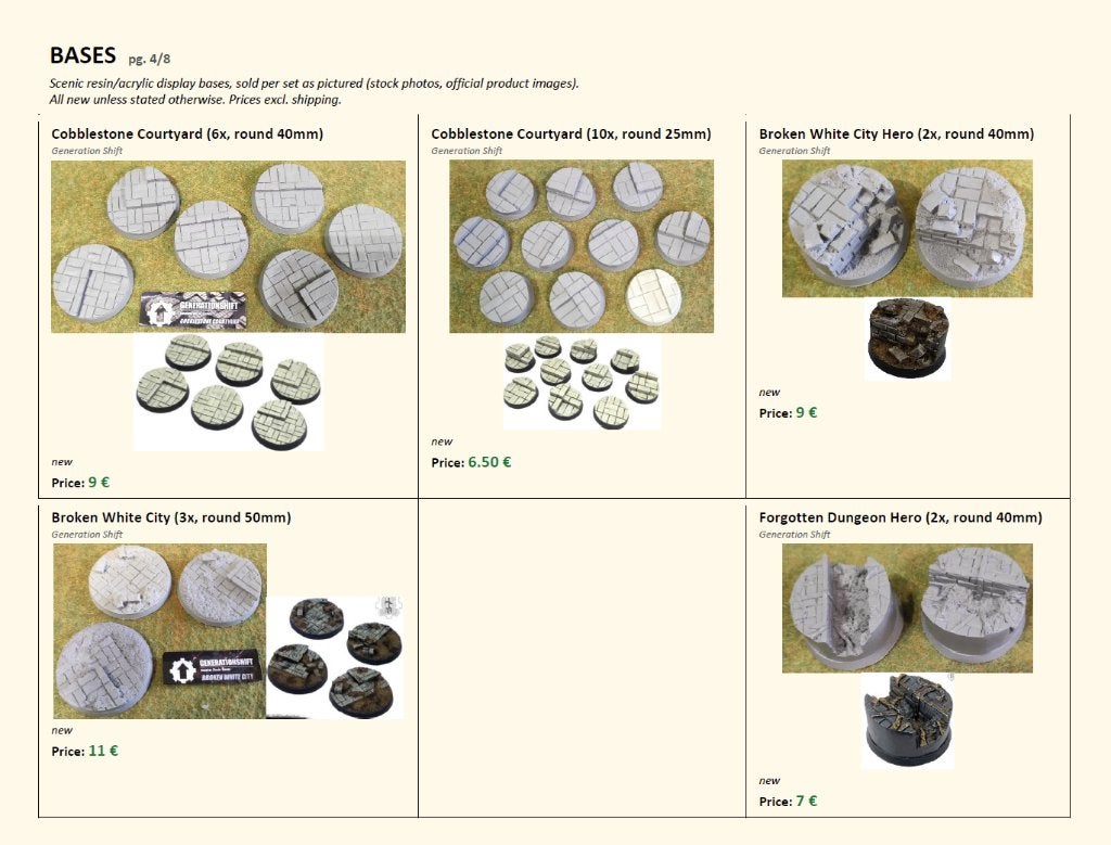 Bases for miniatures 25mm / 40mm or 60mm, Ophalen of Verzenden, Nieuw, Overige soorten, Accessoires