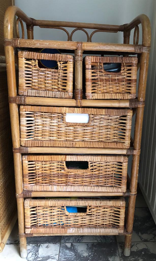 Kleine rotanmeubels, Huis en Inrichting, Kasten | Ladekasten, Ophalen, Minder dan 50 cm, Gebruikt, 5 laden of meer