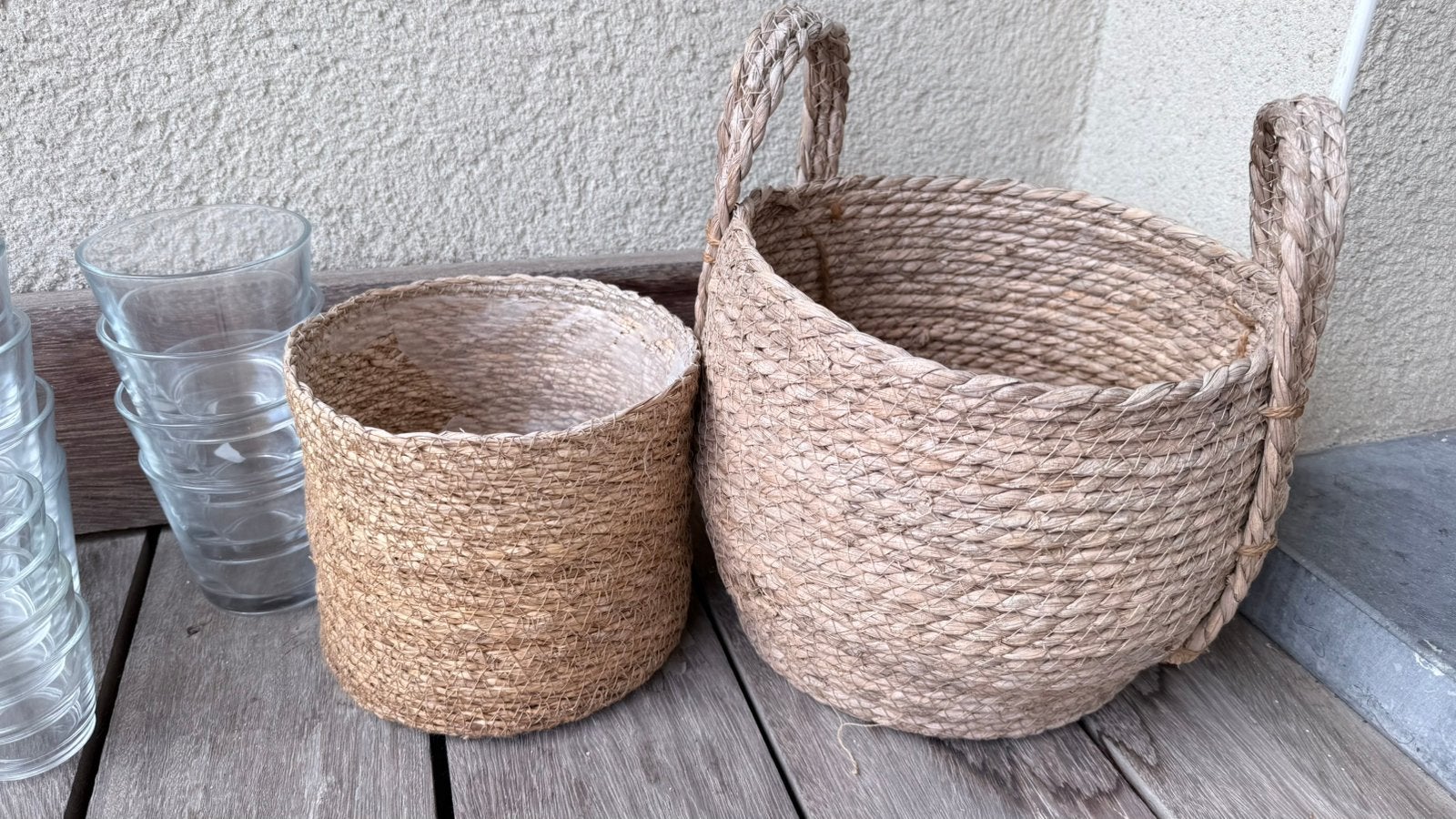 Assortiment theelichtjes,-vaasjes, rotan manden., Ophalen, Zo goed als nieuw