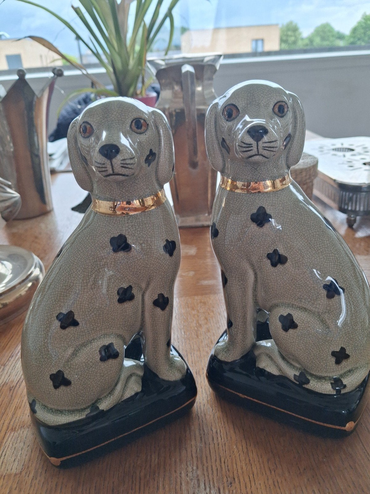 Porseleinen hondjes Flamant, Maison & Meubles, Accessoires pour la Maison | Bougeoirs & Bougies, Enlèvement