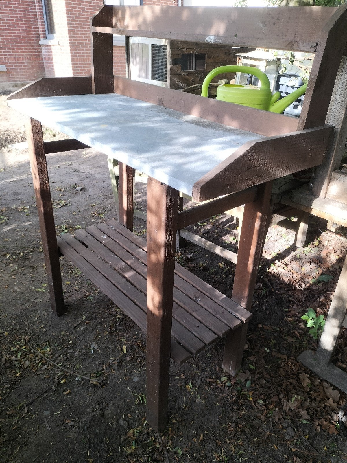 Oppot planten tafel met zinkenblad, Tuin en Terras, Ophalen, Hout