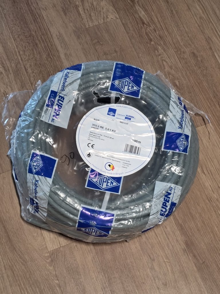 XGB-CCA S1, D2, A1 3G2,5 INSTALLATIEKABEL GROEN 0,6/1KV, Bricolage & Construction, Enlèvement, Neuf, Autres marques, Câble ou Fil électrique