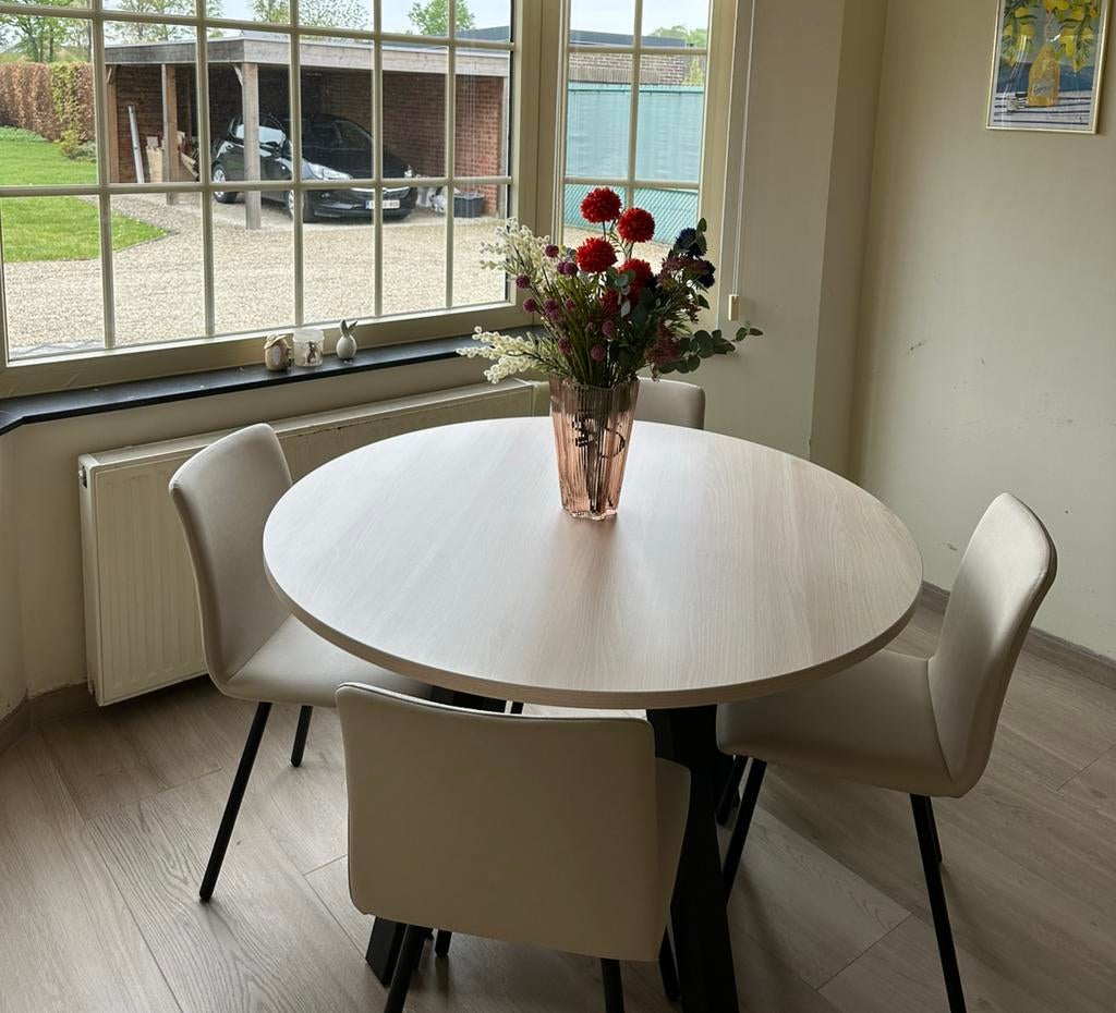 Ronde keukentafel 120cm, Huis en Inrichting, Tafels | Eettafels, Ophalen, Rond, Zo goed als nieuw, Vier personen