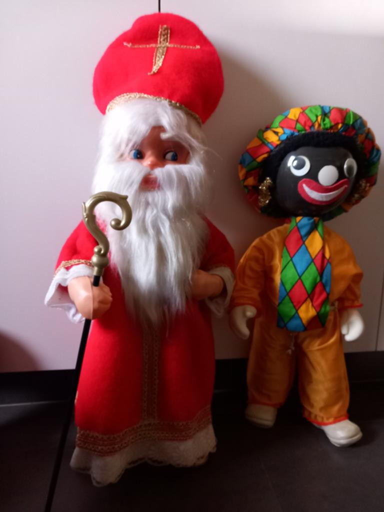 Sinterklaas en zwarte piet - groot - vintage -> 35€, Ophalen