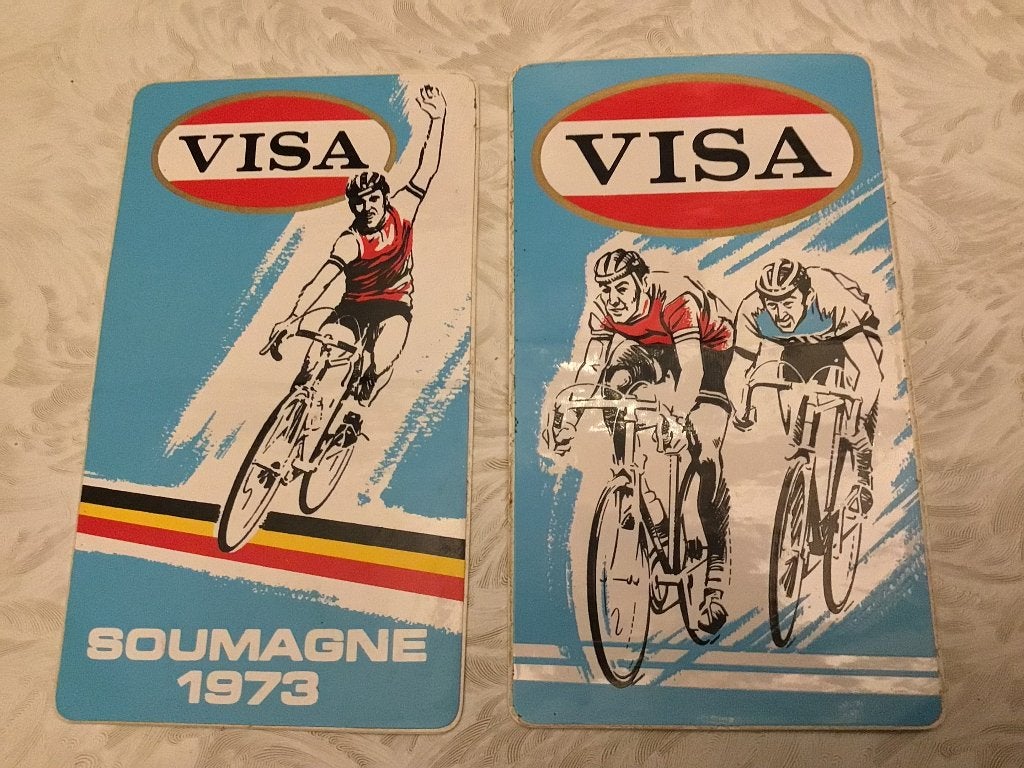 Autocollants rétro Visa cycling Soumagne 1973, Enlèvement ou Envoi