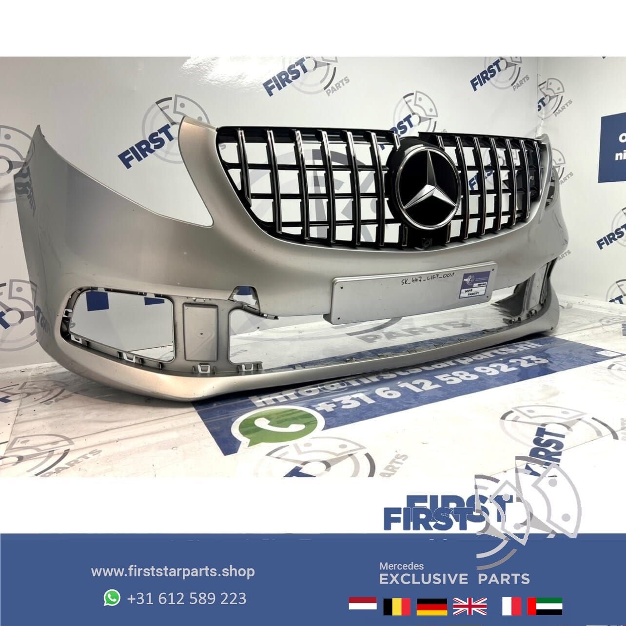 W447 V KLASSE FACELIFT VOORBUMPER + GT GRIL GRIJS ORIGINEEL, Utilisé, -, Avant, -