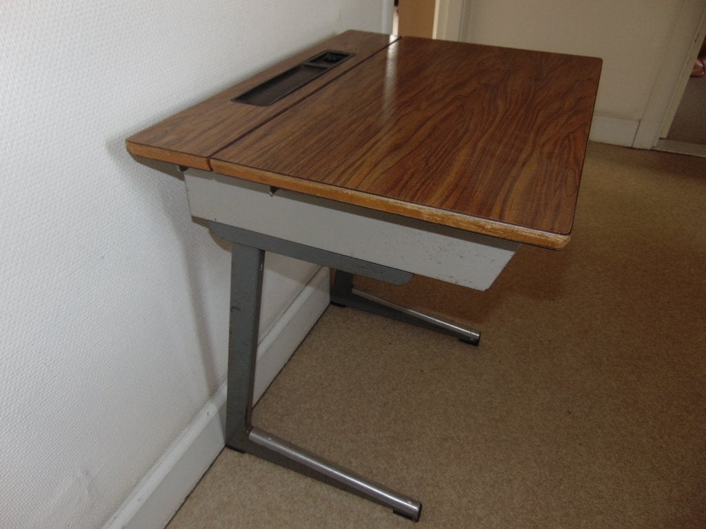 Retro schoolbankje, Maison & Meubles, Bureau d'écolier, 60 cm, 45 cm, Vintage