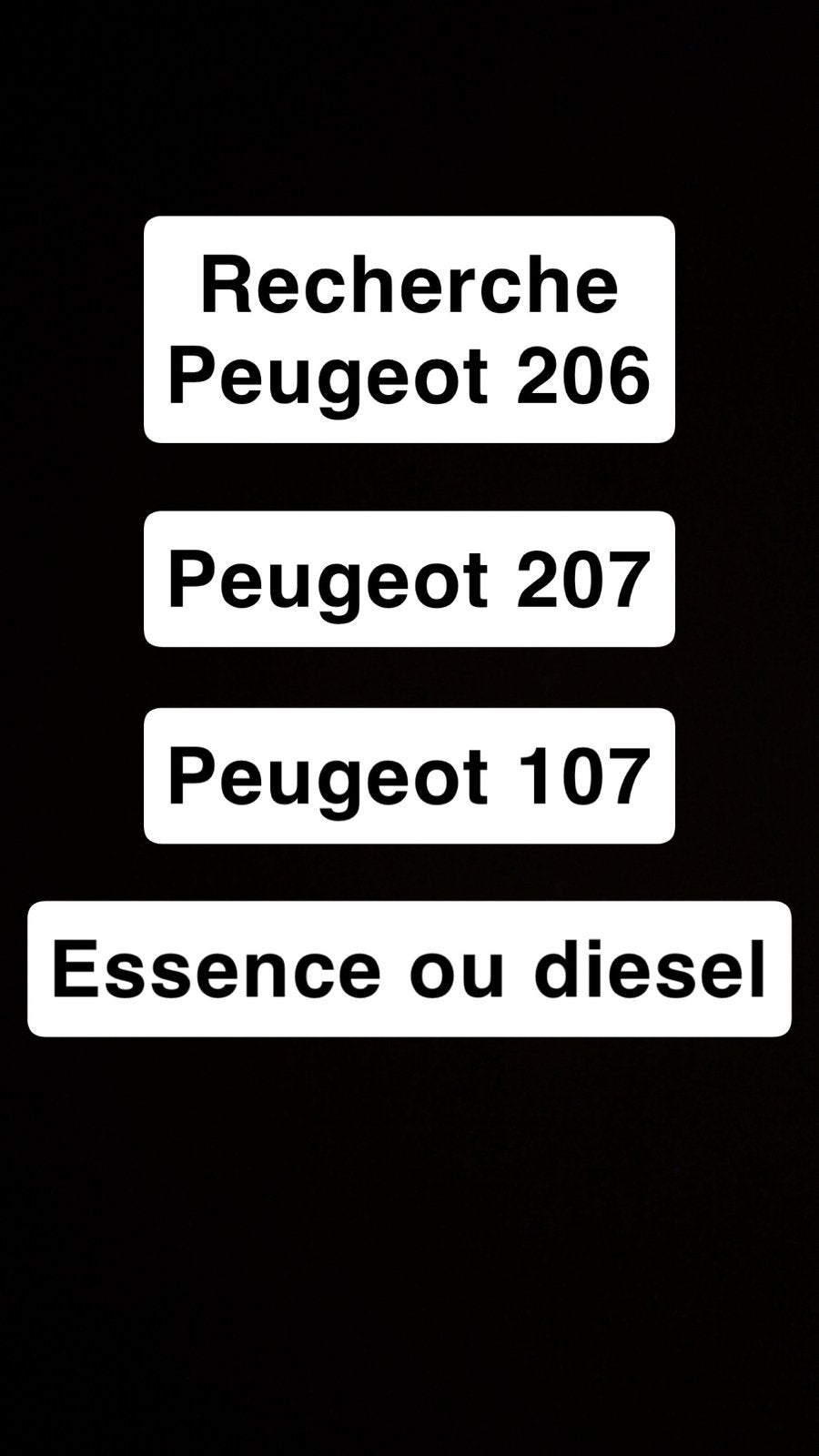Recherche peugeot 206-207, Particulier, Achat