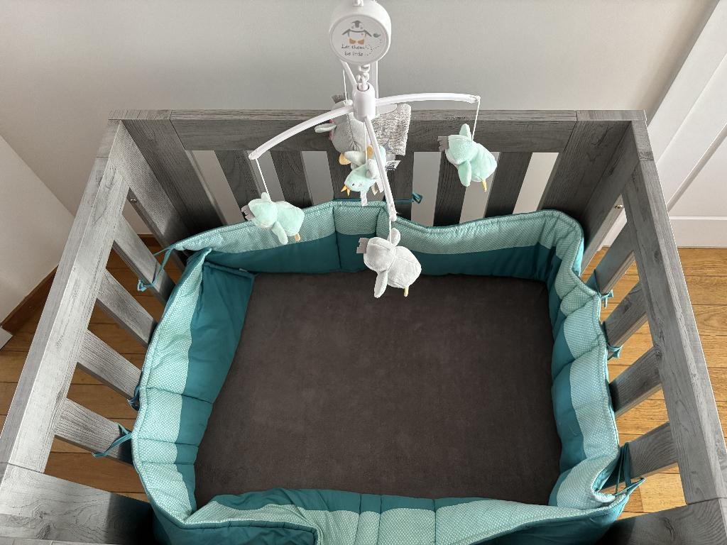 babybox + boxkleed te koop, Ophalen, Zo goed als nieuw, Rechthoekig, In hoogte verstelbaar