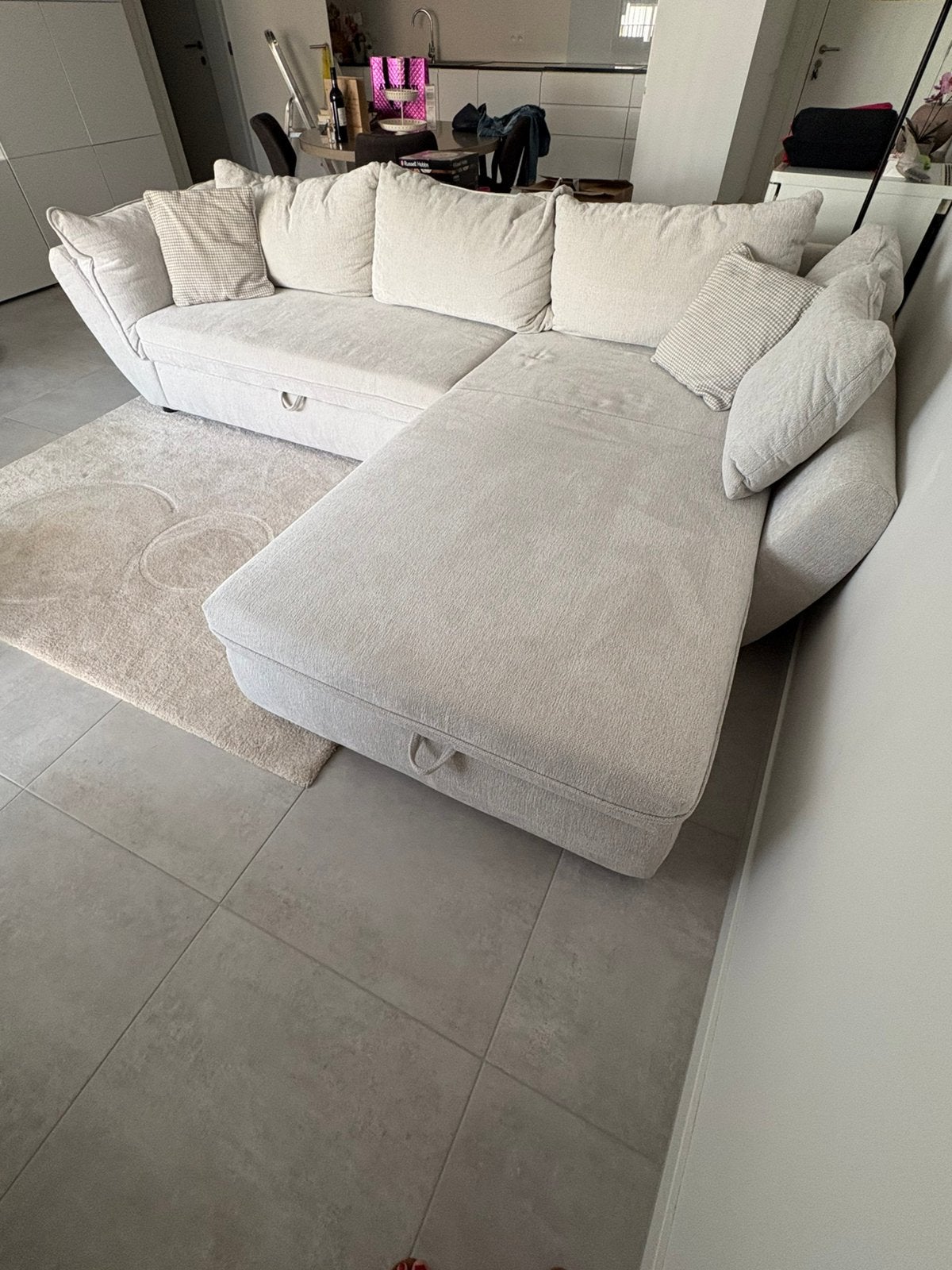 Salon met uitklapbaar bed en opbergruimte, Enlèvement, Comme neuf, Tissus