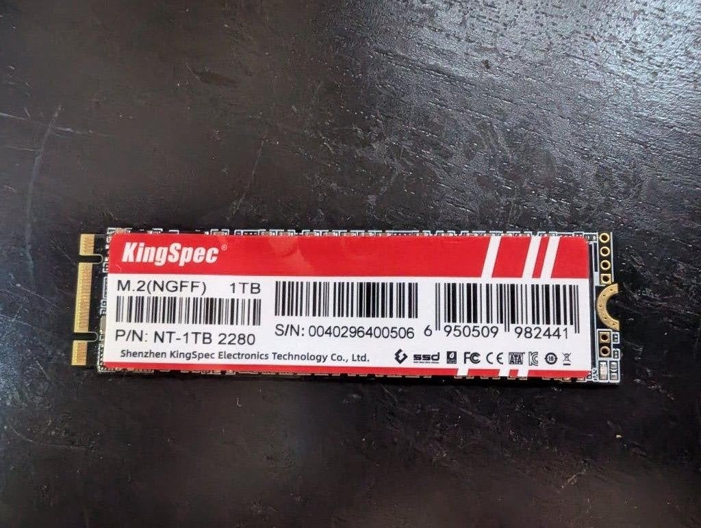 1TB KingSpec Sata M.2 SSD, Informatique & Logiciels, Disques durs, Enlèvement ou Envoi, Interne, Comme neuf, Desktop