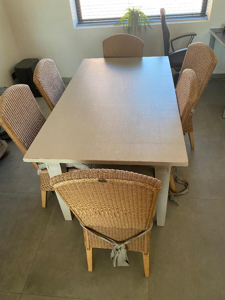 6 chaises de salle à manger, Osier ou Rotin, Brun, Enlèvement, Landelijke stijl