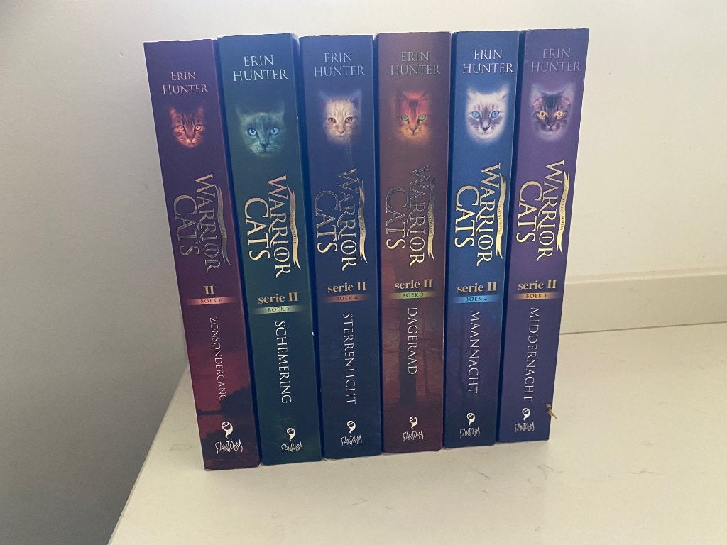 alle 6 boeken tweede reeks Warrior Cats, Fiction, Erin Hunter, Comme neuf, Enlèvement