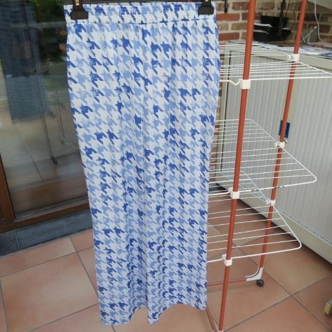 Broek nieuw blauw print elast. taille Due Amanti mt 40, Blauw, Nieuw, Ophalen of Verzenden, Lang