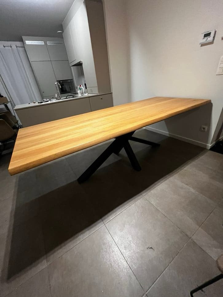 Prachtige tafel vol massief hout 240x100, Comme neuf, 100 à 150 cm, Enlèvement, Rectangulaire