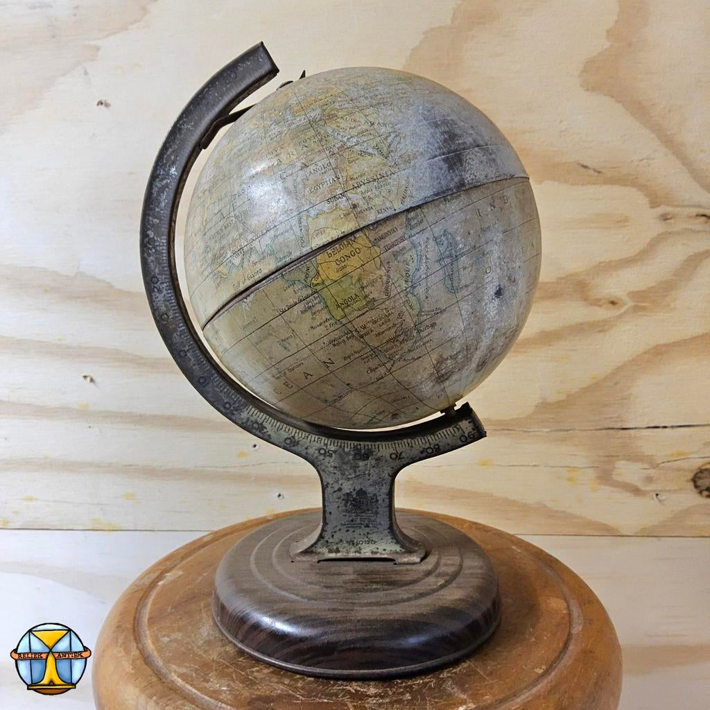 Globe de la vallée du Tchad en tôle vintage (fin des années, Enlèvement ou Envoi, Interactif, Utilisé