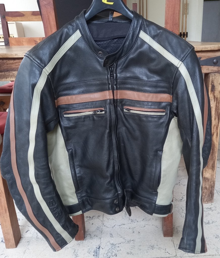 Neuf: Blouson cuir vintage Taille 52 (L) Full protections, Enlèvement ou Envoi, Neuf, sans ticket, Manteau | cuir