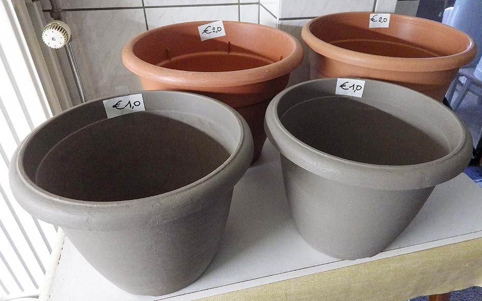 Opruimassortiment Gebruikte Tuinpotterie., Tuin en Terras, Bloempotten, Ophalen, Kunststof, Gebruikt, Rond