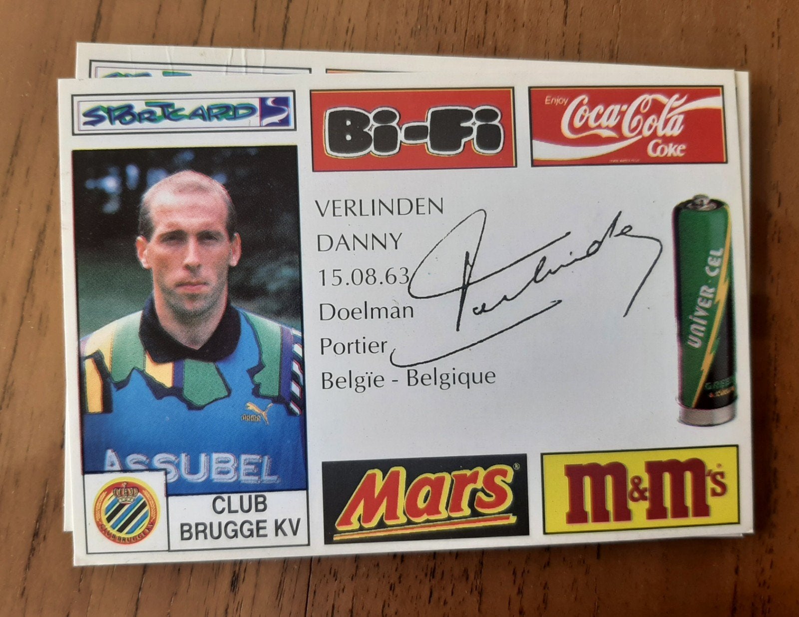 Voetbalkaart Club Brugge - Verlinden Danny, Ophalen of Verzenden