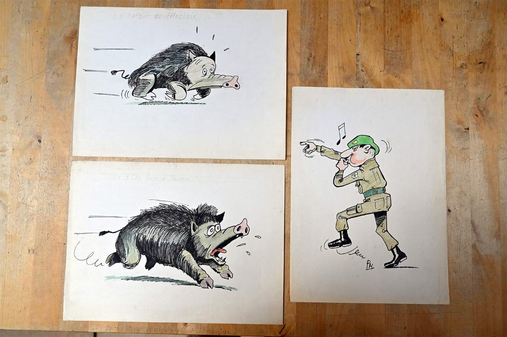 3 Ardense Jagers - 3 originele ontwerpen - ZELDZAAM, Verzenden, Landmacht, Foto of Poster