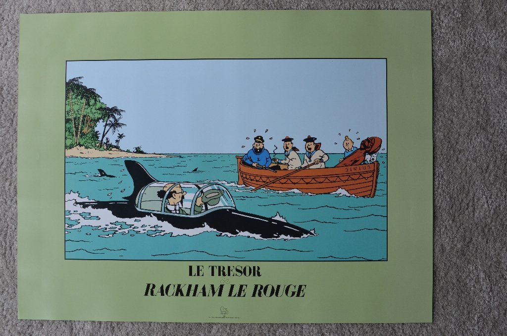 Affiche Tintin : Le trésor de Rackham le Rouge. Etat impec !, Collections, Enlèvement, Neuf