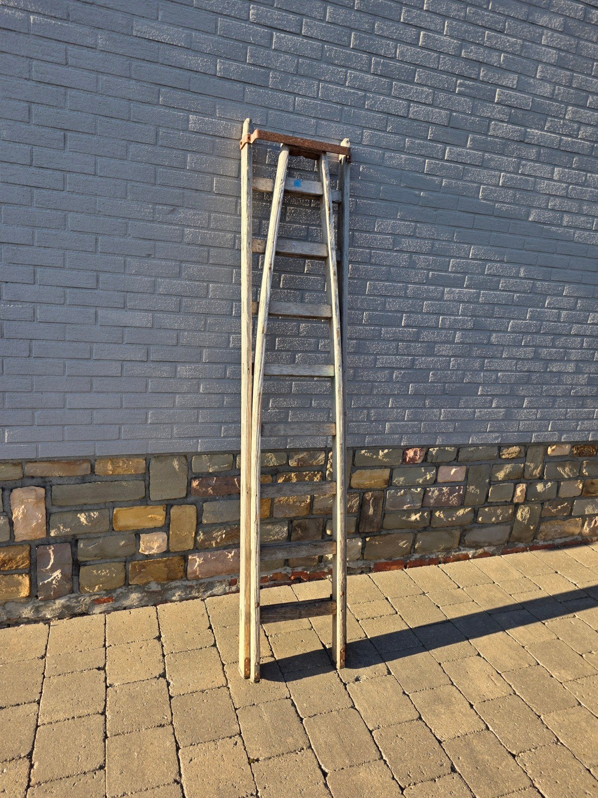 zeer oude houten uitschuifbare ladder, Ophalen, Ladder