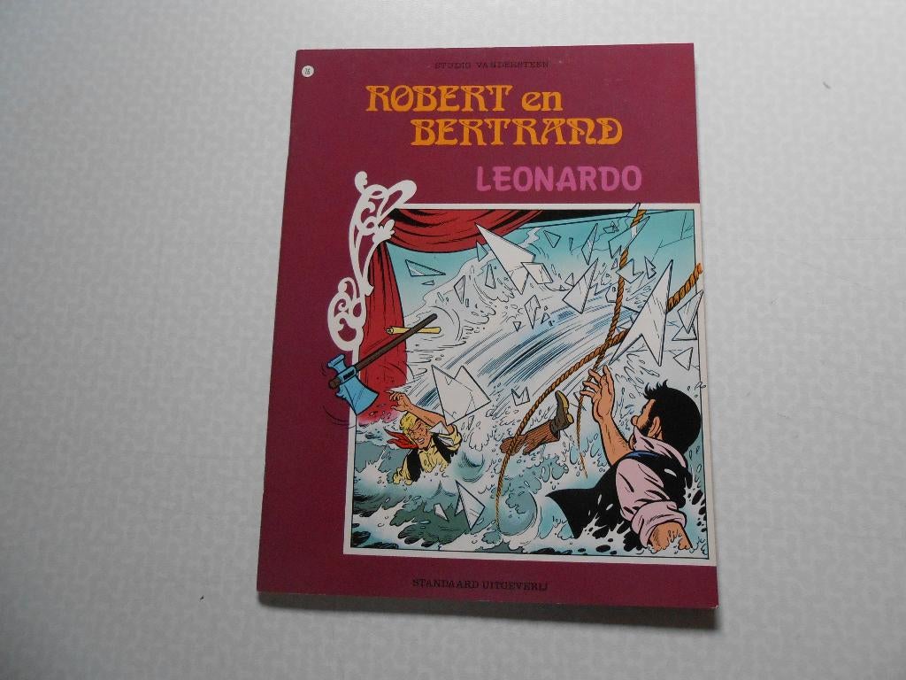 Robert en Bertrand 76 Leonardo 1987 1 ste druk. Gesigneerd, Neuf, Enlèvement ou Envoi, Willy Vandersteen, Une BD