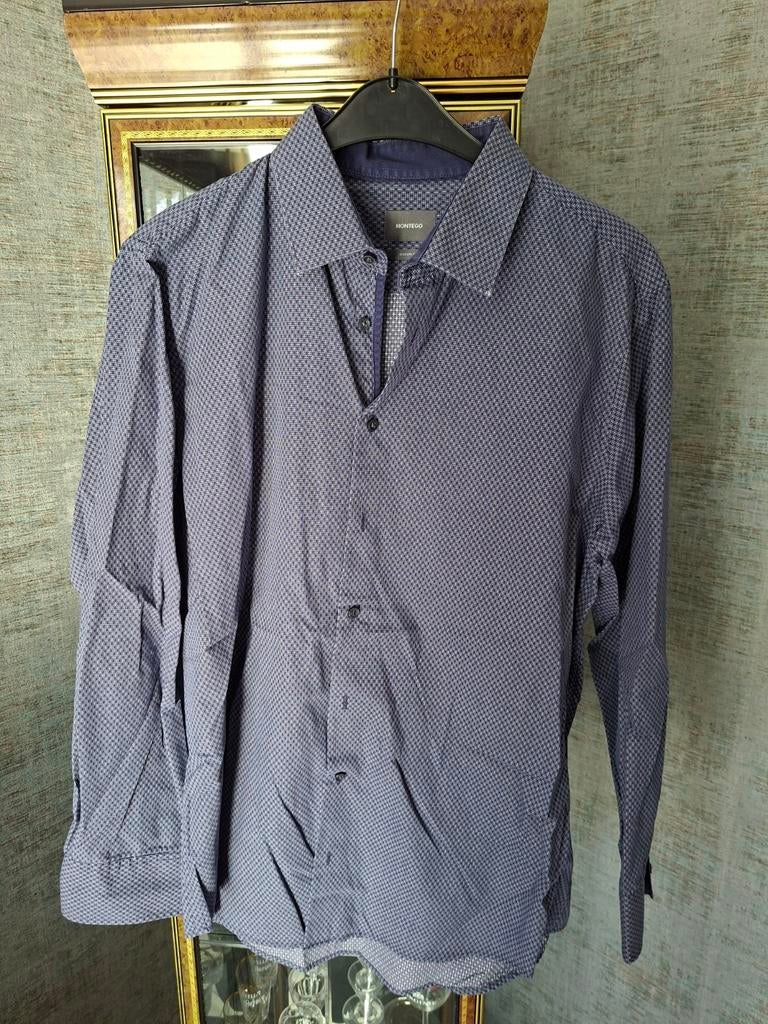 Montego Modern Fit Overhemd - Maat 44 (XL), Ophalen, Blauw, Zo goed als nieuw, Montego