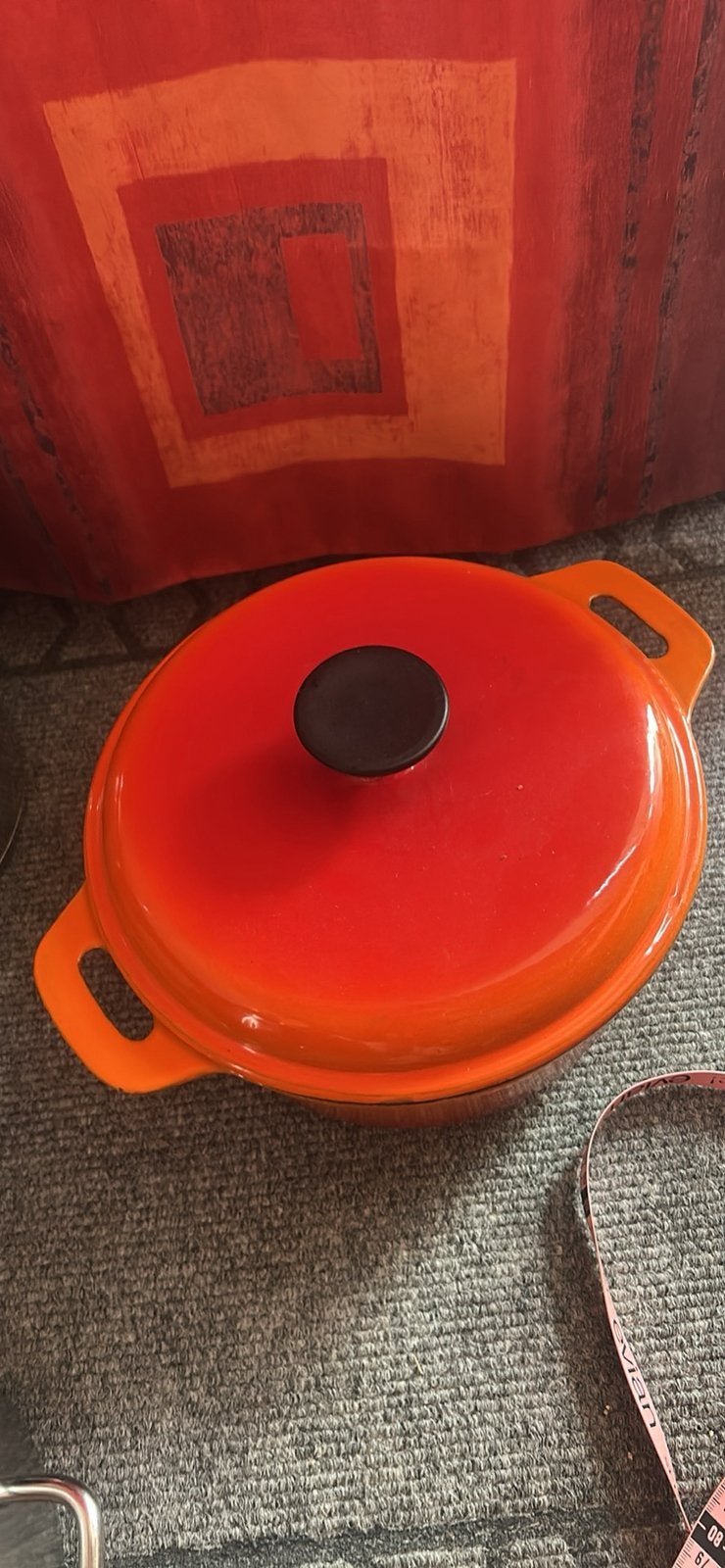 vintage vlamoranje Le Creuset braadpan, Huis en Inrichting, Keuken | Potten en Pannen, Ophalen, Zo goed als nieuw