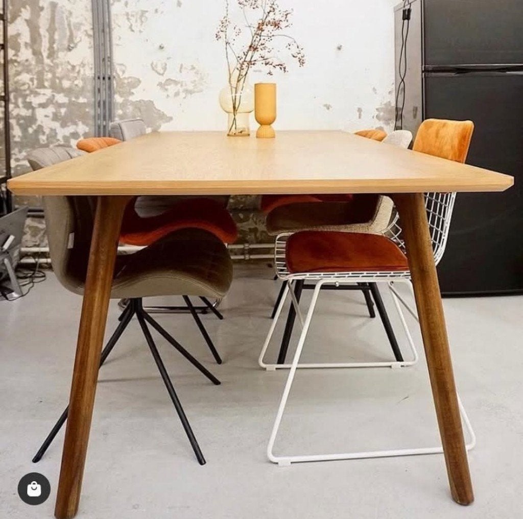 Eettafel Chervil – Japandi / Mid Century Modern NIEUW DOOS, Ophalen, 100 tot 150 cm, Nieuw, Vijf personen of meer