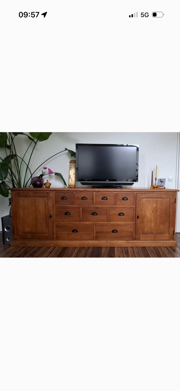 Dressoir teak 9 lades een mooi ding klaar voor woonkamer, Gebruikt, Teakhout, Met lade(s), Ophalen of Verzenden