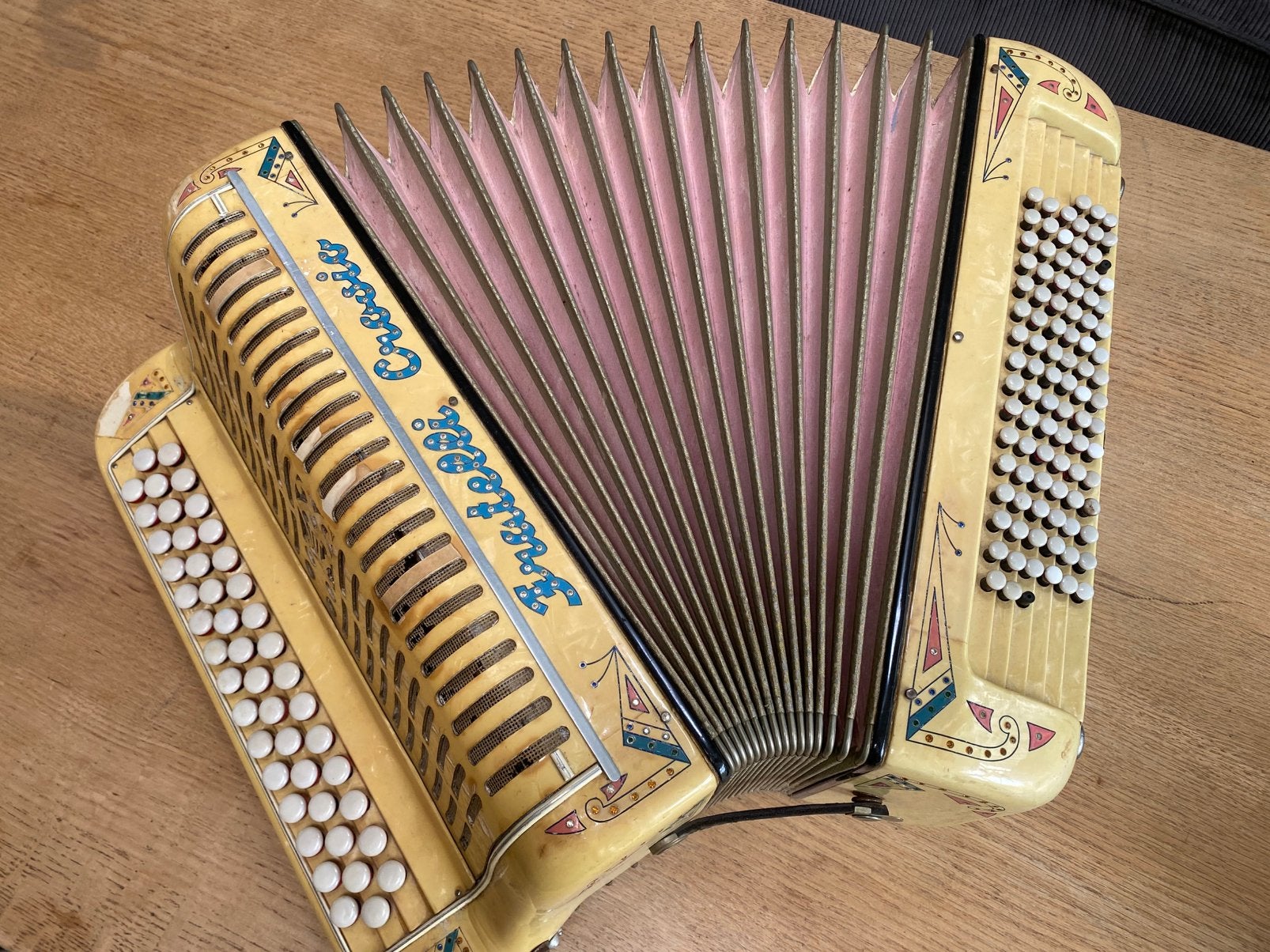 Vintage accordeon Fratelli crosia, Muziek en Instrumenten, Ophalen, Knopaccordeon