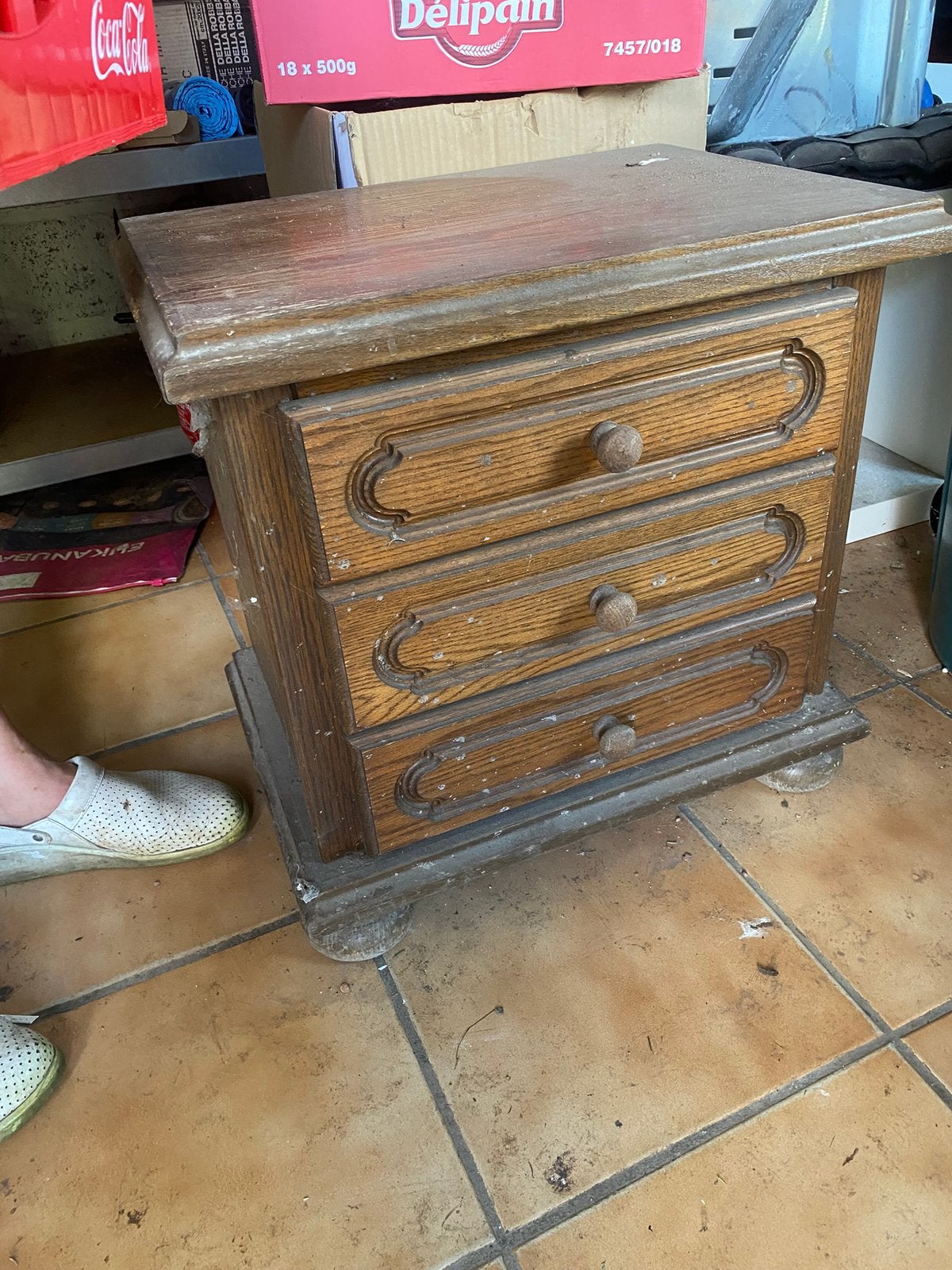 Volhouten nachtkastje, Huis en Inrichting, Ophalen, Minder dan 50 cm, Gebruikt, Klassiek