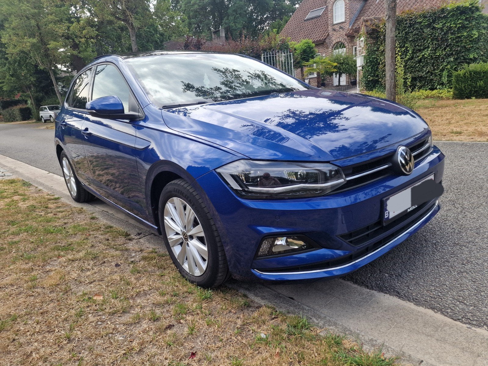Volkswagen Polo 1.5 TSI DSG Highline, Auto's, Automaat, Dealer onderhouden, Euro 6, Blauw