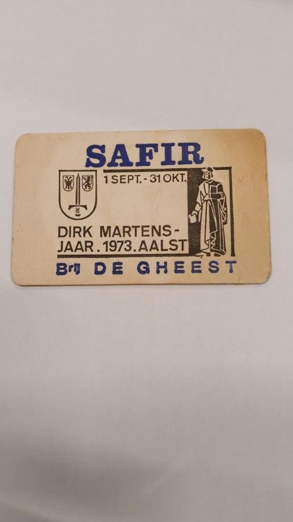 Bierviltje Safir De Gheest Aalst 1973, Verzamelen, Ophalen of Verzenden, Gebruikt, Overige typen