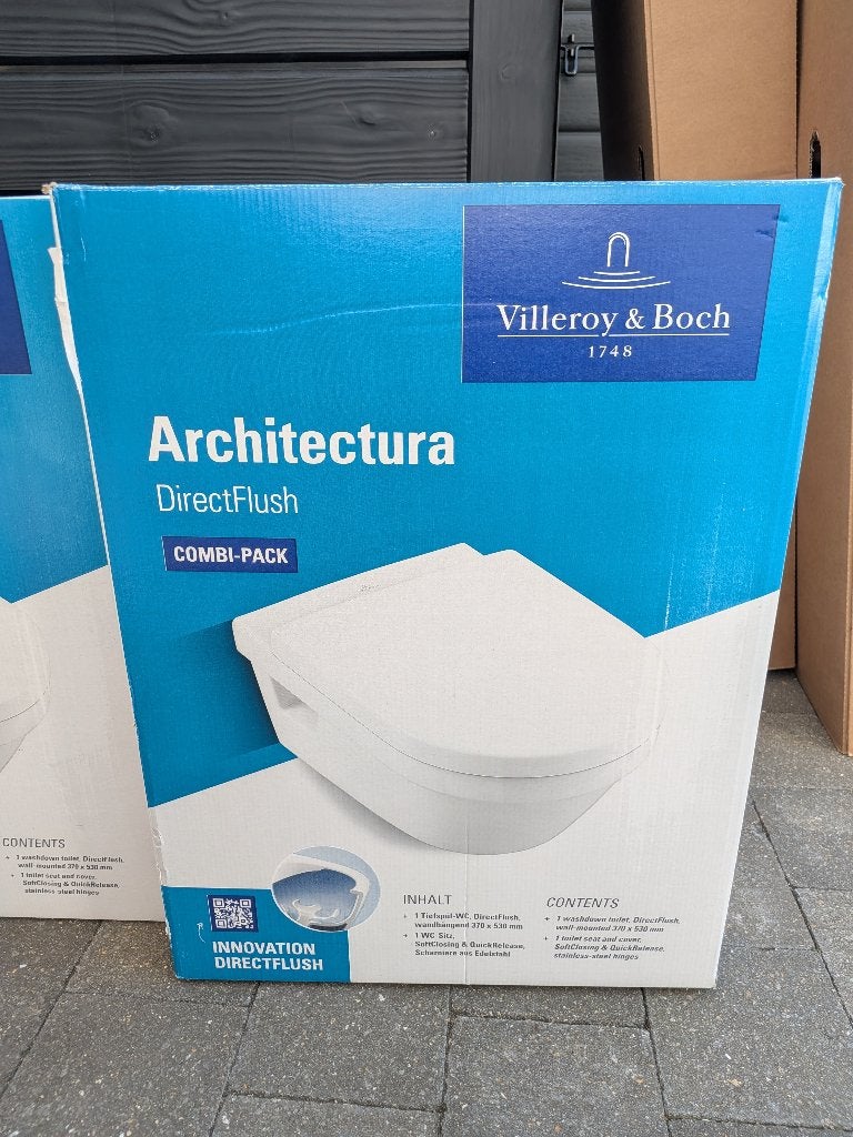 Toilette Villeroy&Boch Architectura Direct Flush set complet, Neuf, Moins de 25 cm, Enlèvement, 50 à 100 cm