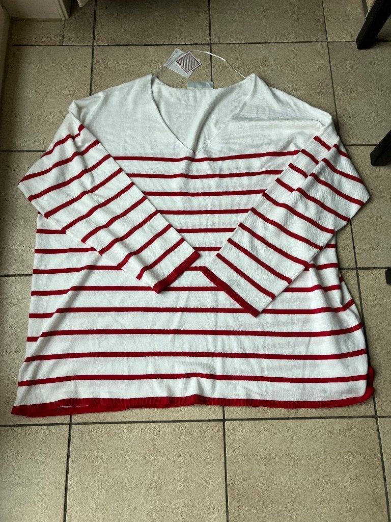 Nieuwe Rood - Witte trui - maat 56 /58, Enlèvement ou Envoi, Neuf, Rouge