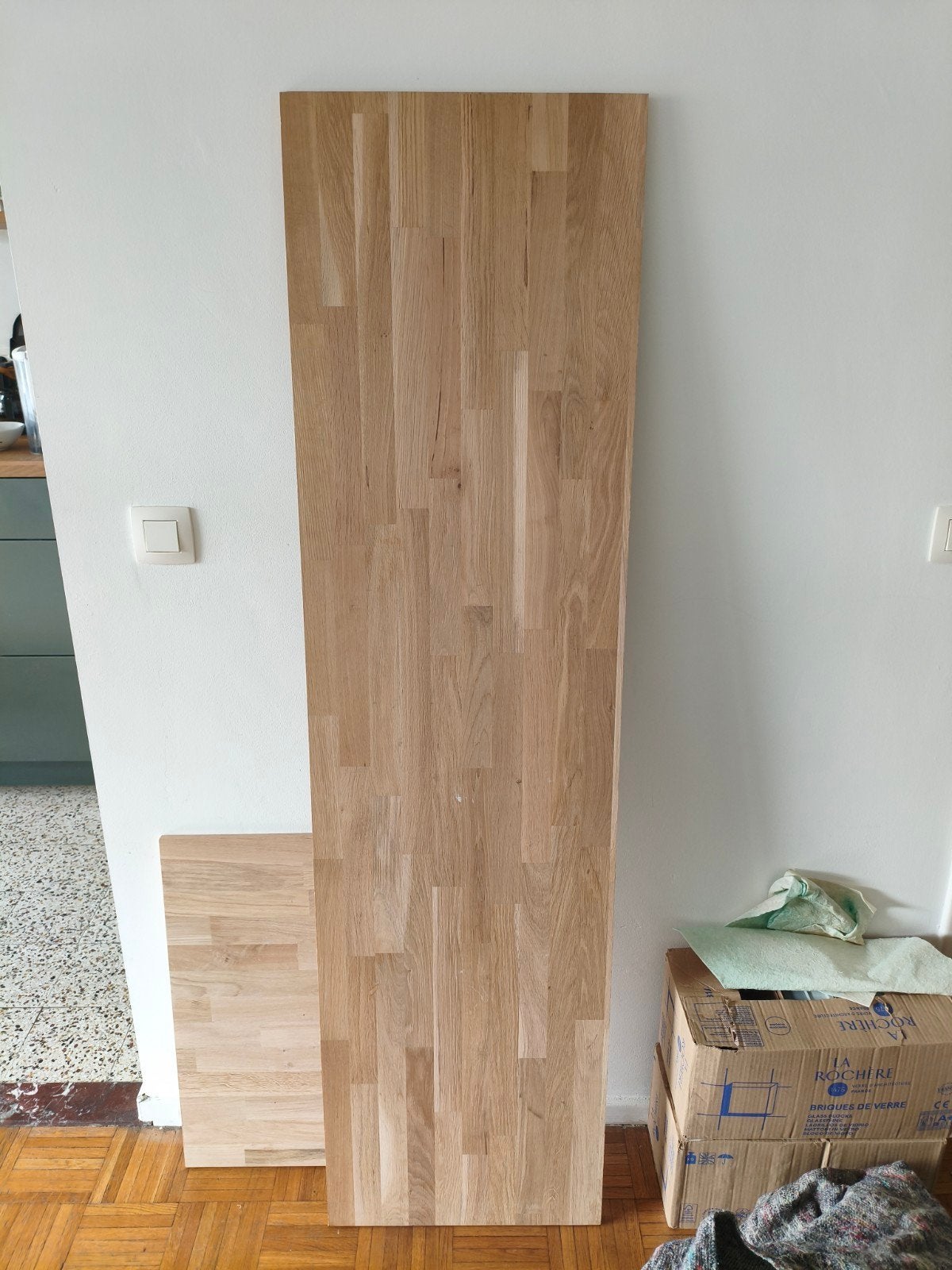 Planche chêne lamellé-collé 160X46X1,8, Bricolage & Construction, Enlèvement, Chêne, Planche