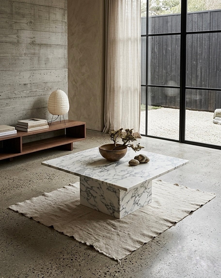 Marble Calacatta coffee table, Maison & Meubles, Tables | Tables de salon, Comme neuf, Rond, Verre, Enlèvement