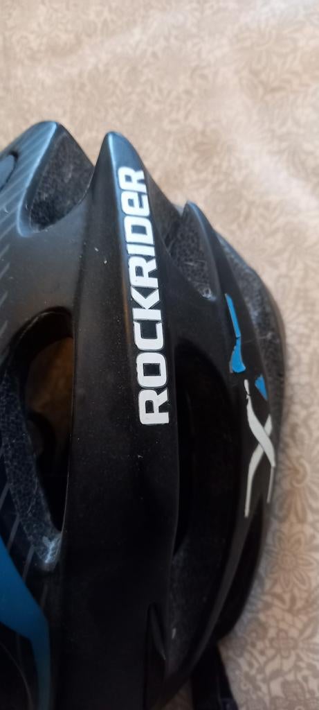 Fietshelm Rockrider zwart met blauw, Fietsen en Brommers, Ophalen of Verzenden