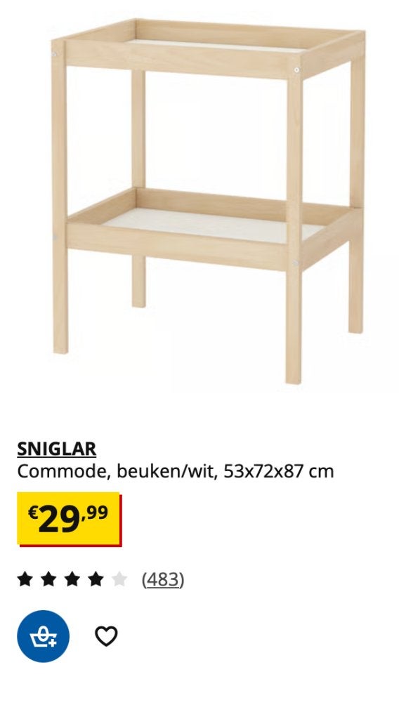 verzorgingstafel, Comme neuf, 75 à 100 cm, 70 cm ou plus, Commode