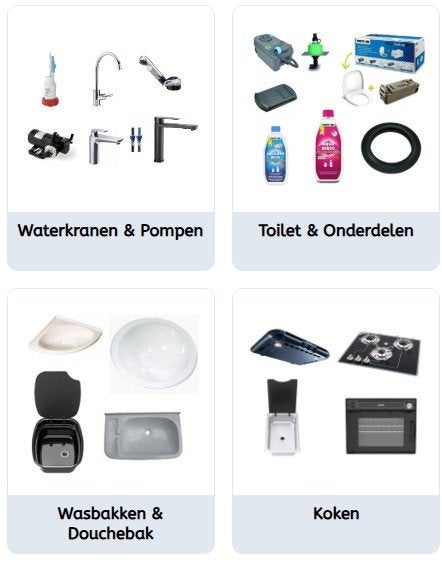 Caravan waterkranen pompen kookplaat boiler etc onderdelen, Caravans en Kamperen, Ophalen of Verzenden, Nieuw