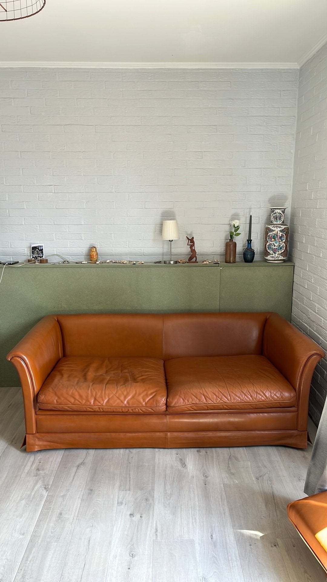 Lederen zetel cognac, Huis en Inrichting, Zetels | Zetels, Gebruikt, Ophalen