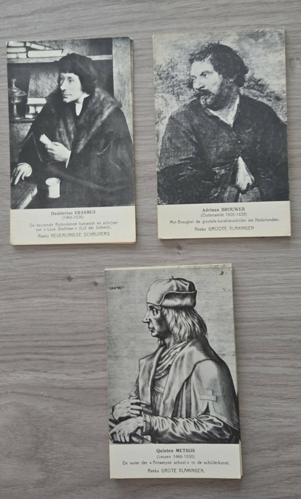 Postkaarten Metsijs, Erasmus, Brouwer 16 stuks, Verzamelen, Ophalen of Verzenden